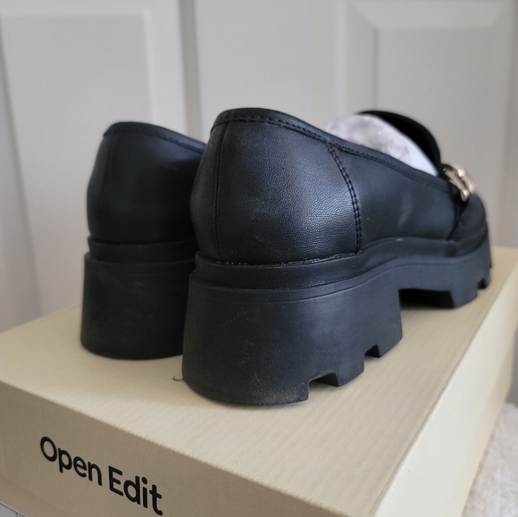 Open Edit Platform Loafers w/ Gold Chain accent - Picture 2 of 5